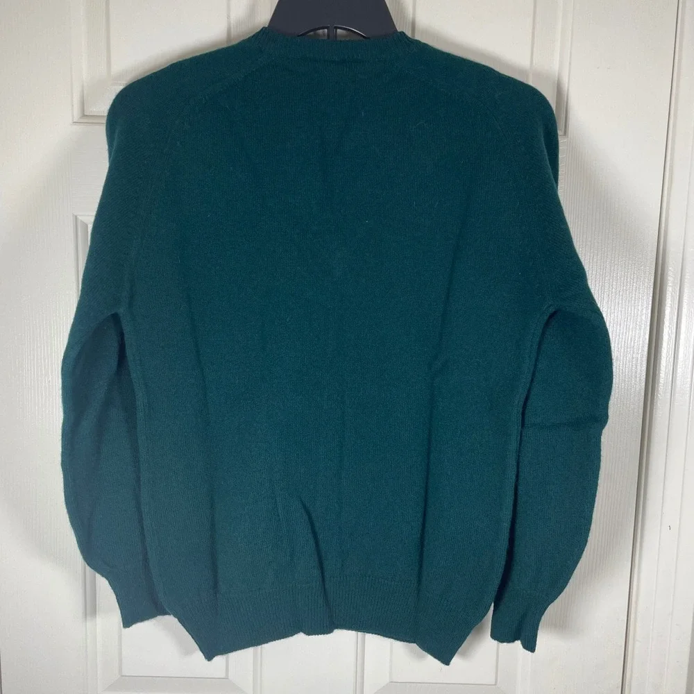 Glen Abbey Lambswool V-Neck Sweater Green Lahinch Golf Club Ireland Men 40 Large